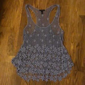 FANG scoop neck knit tank in periwinkle